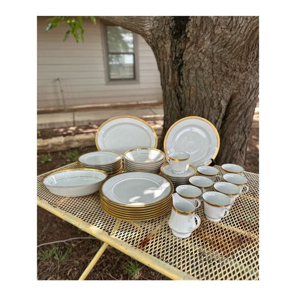 Vtg Noritake Salad Plates Manor Gold 8 3/8 inch Contemporary Fine China Set/4 - Picture 5 of 9